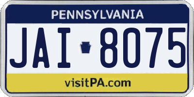 PA license plate JAI8075