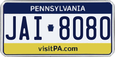 PA license plate JAI8080
