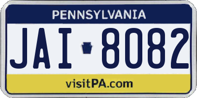 PA license plate JAI8082