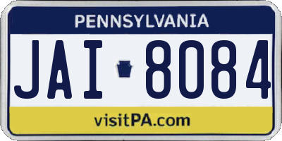 PA license plate JAI8084