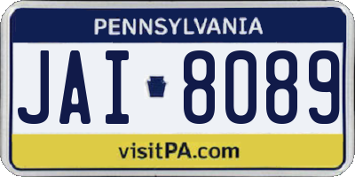 PA license plate JAI8089