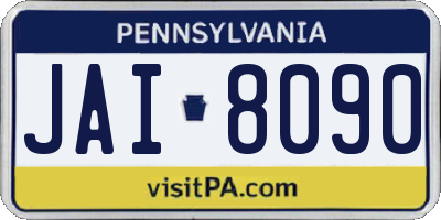 PA license plate JAI8090