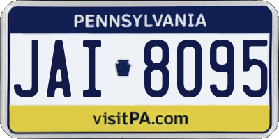 PA license plate JAI8095