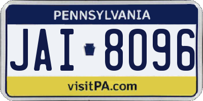PA license plate JAI8096