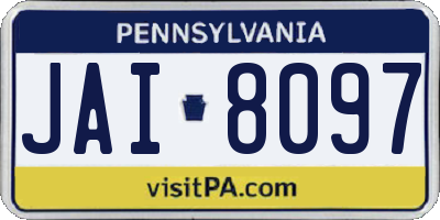 PA license plate JAI8097