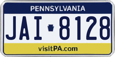 PA license plate JAI8128