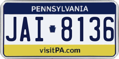 PA license plate JAI8136