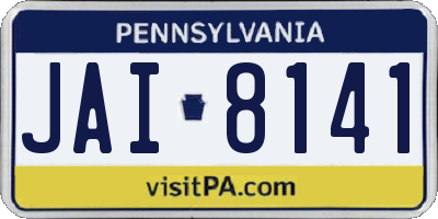 PA license plate JAI8141