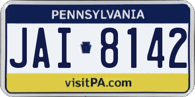 PA license plate JAI8142