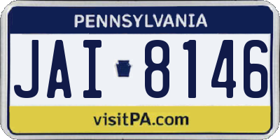 PA license plate JAI8146