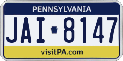 PA license plate JAI8147