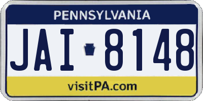 PA license plate JAI8148