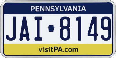 PA license plate JAI8149