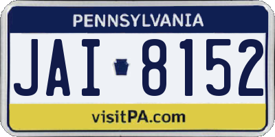 PA license plate JAI8152