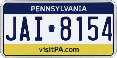 PA license plate JAI8154