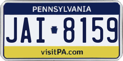 PA license plate JAI8159