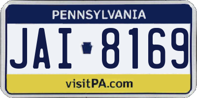 PA license plate JAI8169