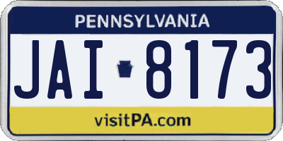 PA license plate JAI8173