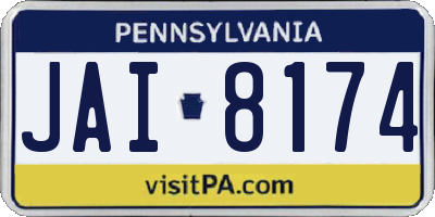 PA license plate JAI8174