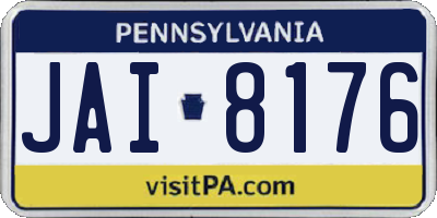 PA license plate JAI8176