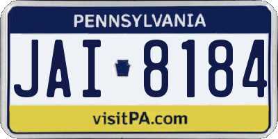 PA license plate JAI8184