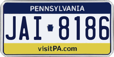 PA license plate JAI8186