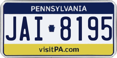 PA license plate JAI8195