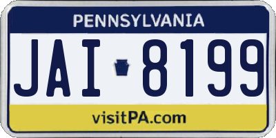 PA license plate JAI8199