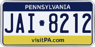 PA license plate JAI8212