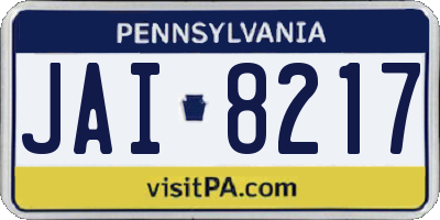 PA license plate JAI8217