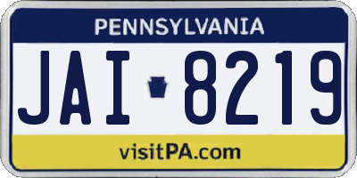 PA license plate JAI8219