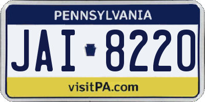 PA license plate JAI8220