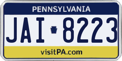 PA license plate JAI8223