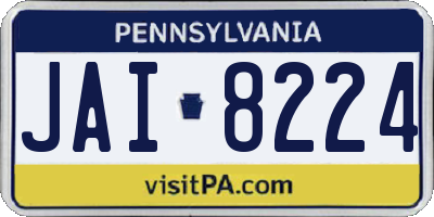 PA license plate JAI8224