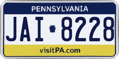 PA license plate JAI8228