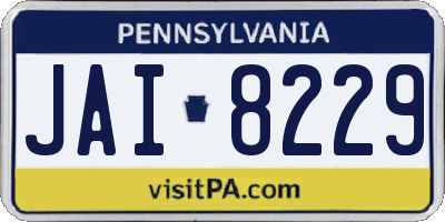 PA license plate JAI8229