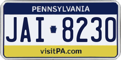 PA license plate JAI8230