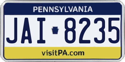 PA license plate JAI8235