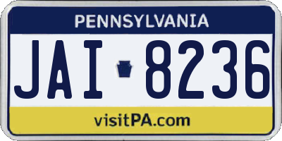 PA license plate JAI8236