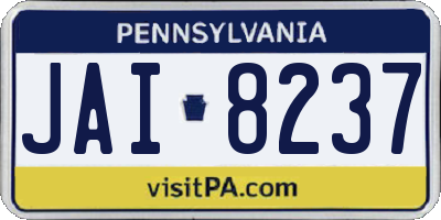 PA license plate JAI8237