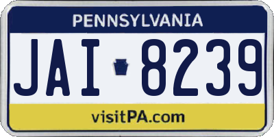 PA license plate JAI8239