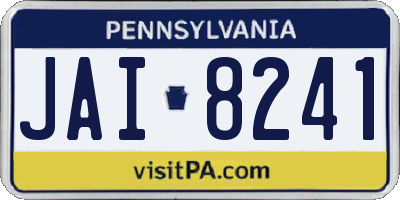 PA license plate JAI8241