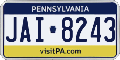 PA license plate JAI8243