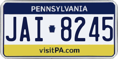 PA license plate JAI8245