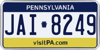 PA license plate JAI8249