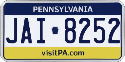 PA license plate JAI8252