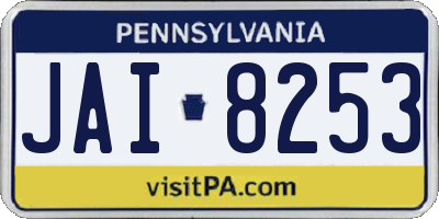 PA license plate JAI8253