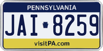 PA license plate JAI8259