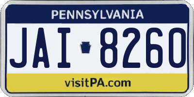 PA license plate JAI8260