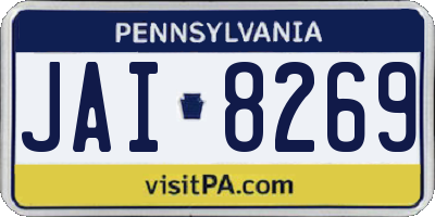 PA license plate JAI8269